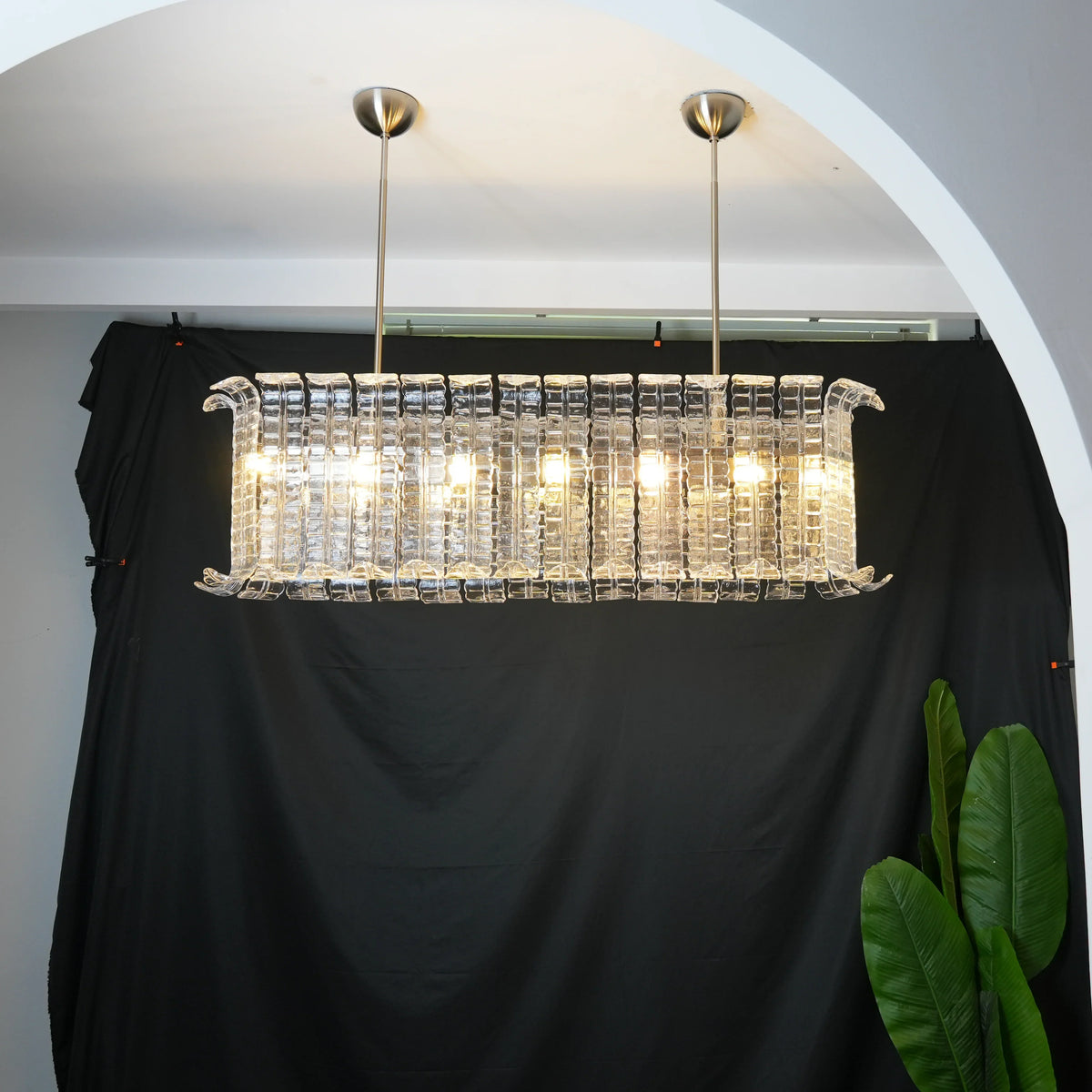 Transparent Murano Leaf Shaped Chandelier - view 8