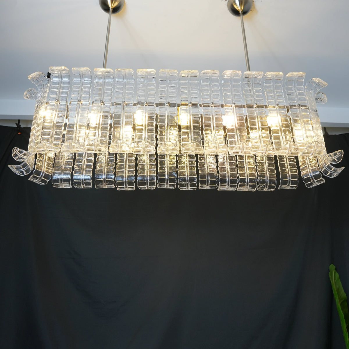 Transparent Murano Leaf Shaped Chandelier - view 9