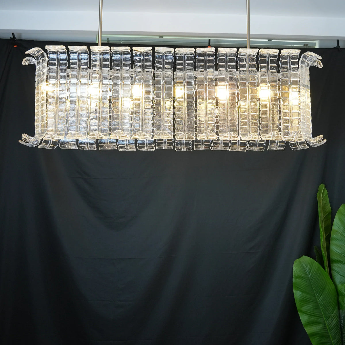 Transparent Murano Leaf Shaped Chandelier - view 4