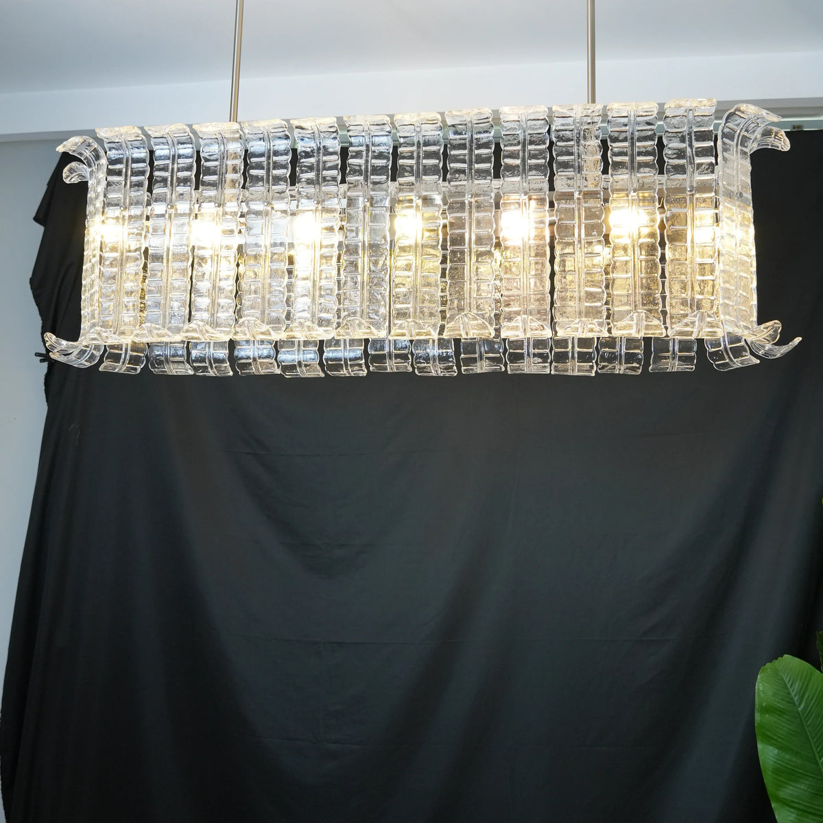 Transparent Murano Leaf Shaped Chandelier - view 6