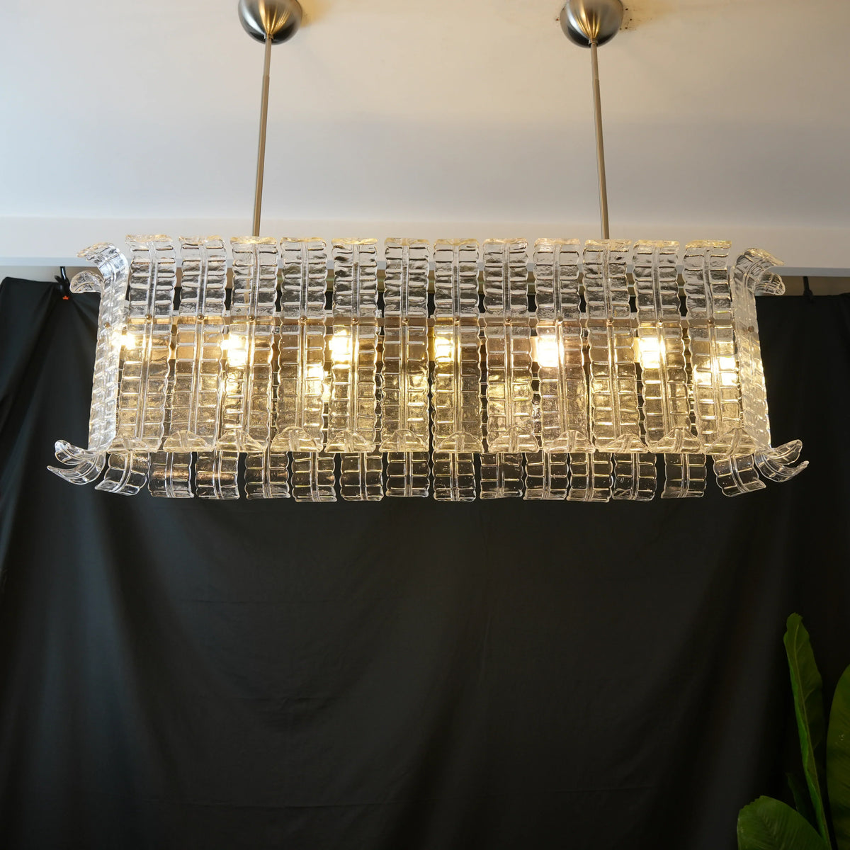 Transparent Murano Leaf Shaped Chandelier - view 7