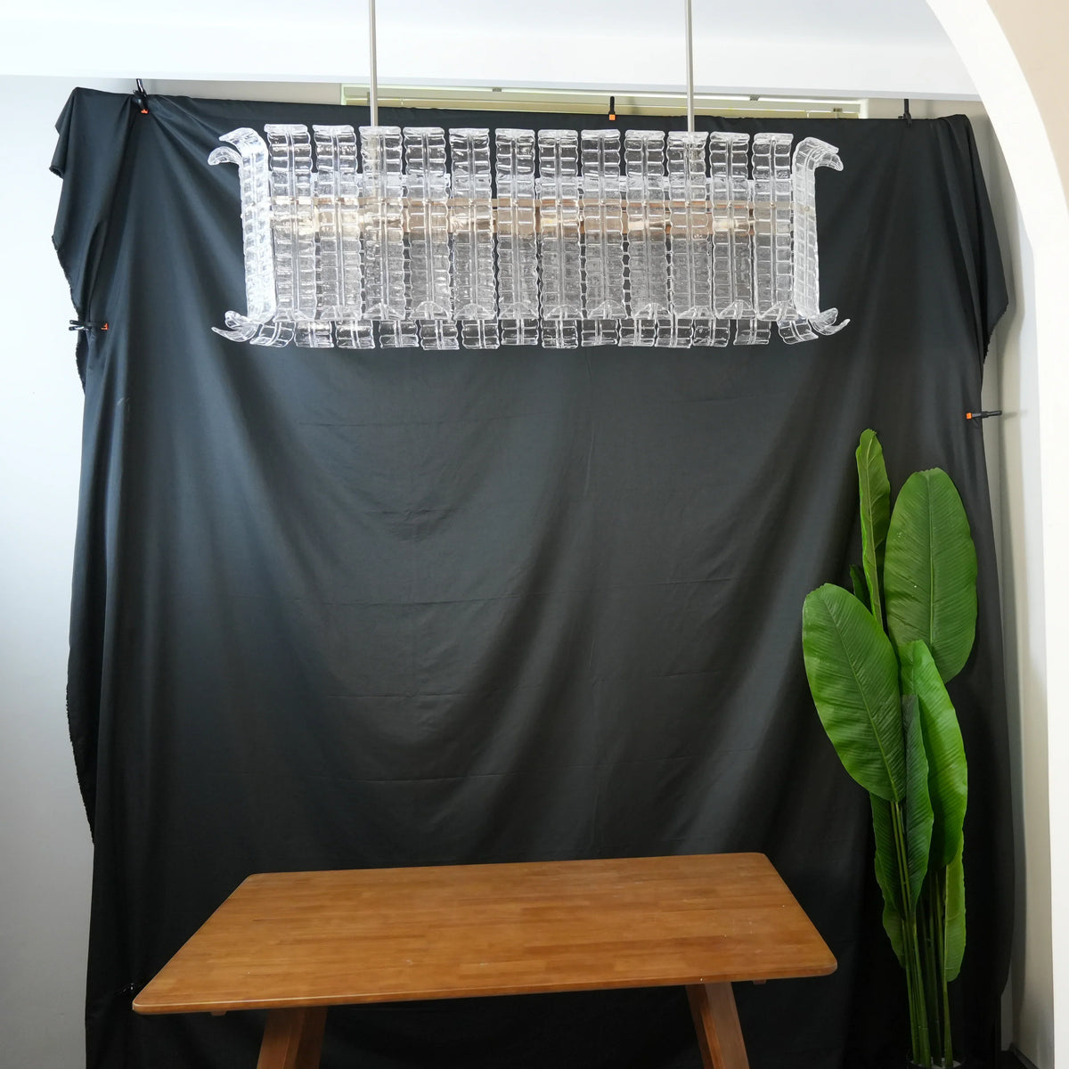 Transparent Murano Leaf Shaped Chandelier - view 2