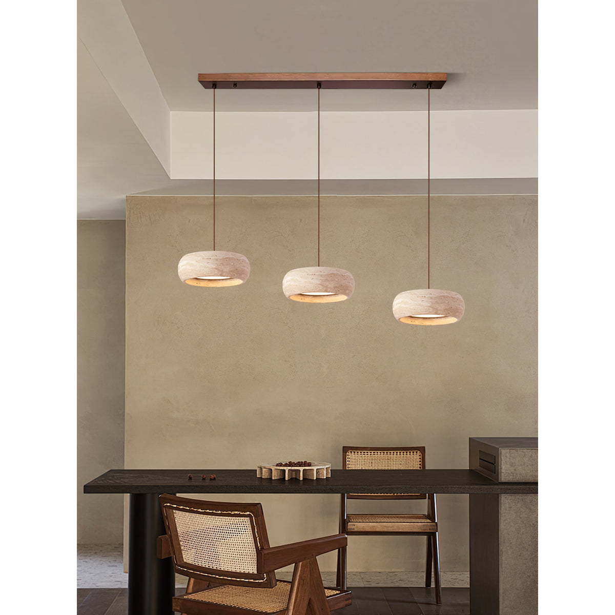 Travertine Drum Pendant Lamp