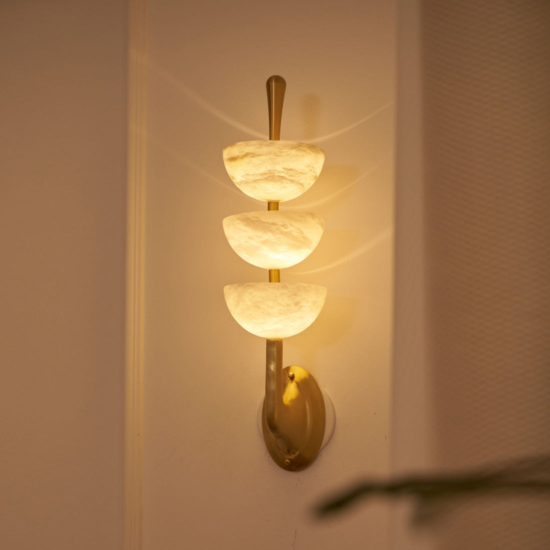 Triple Alabaster Wall Lamp