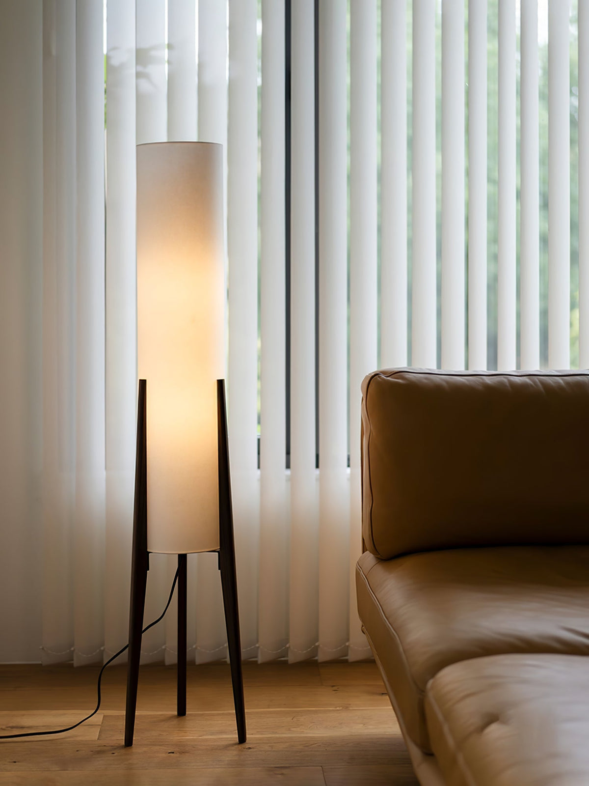 Tripod Walnut Floor Lamp - view 8