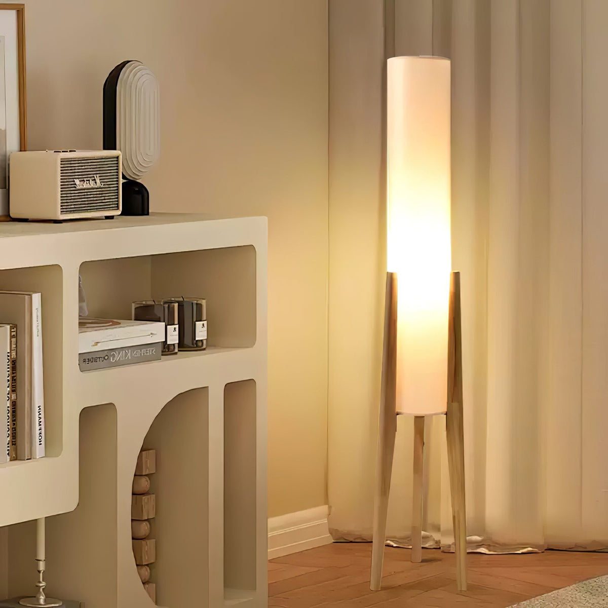 Tripod Walnut Floor Lamp - view 4
