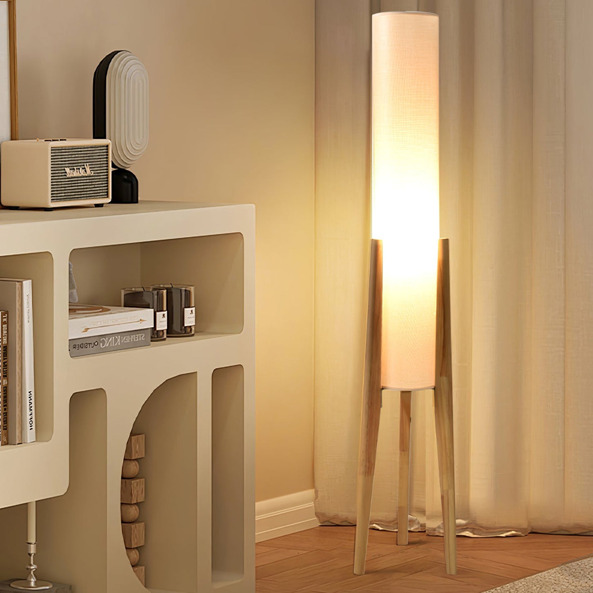 Tripod Walnut Floor Lamp - view 12