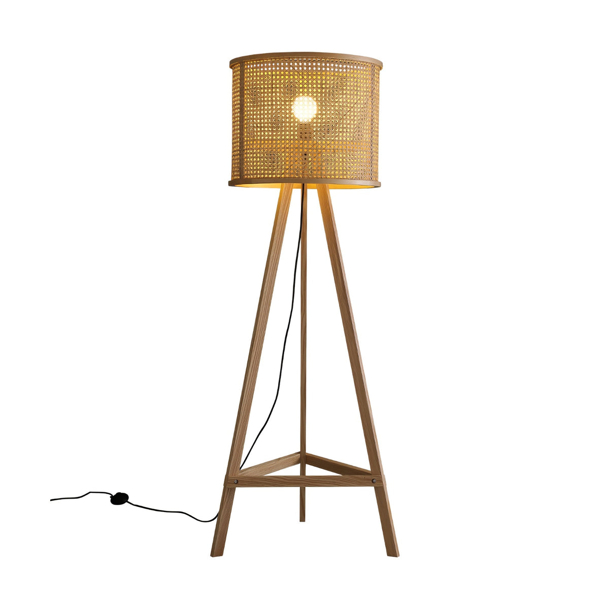 Tripod Wooden Rattan Floor Lamp - view 16