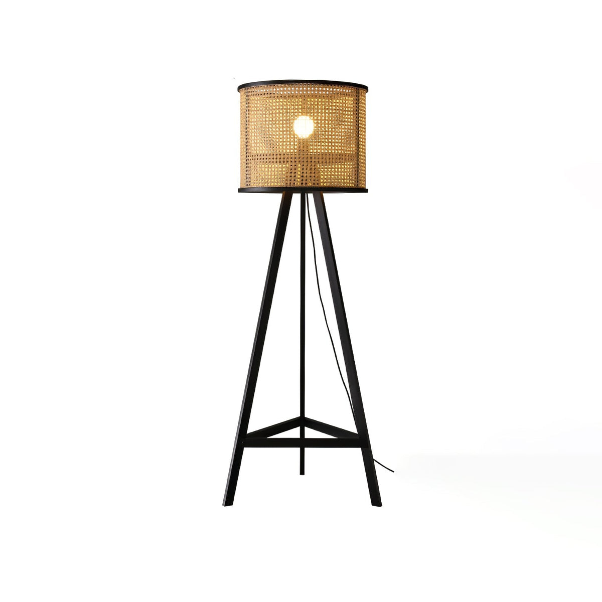 Tripod Wooden Rattan Floor Lamp - view 18