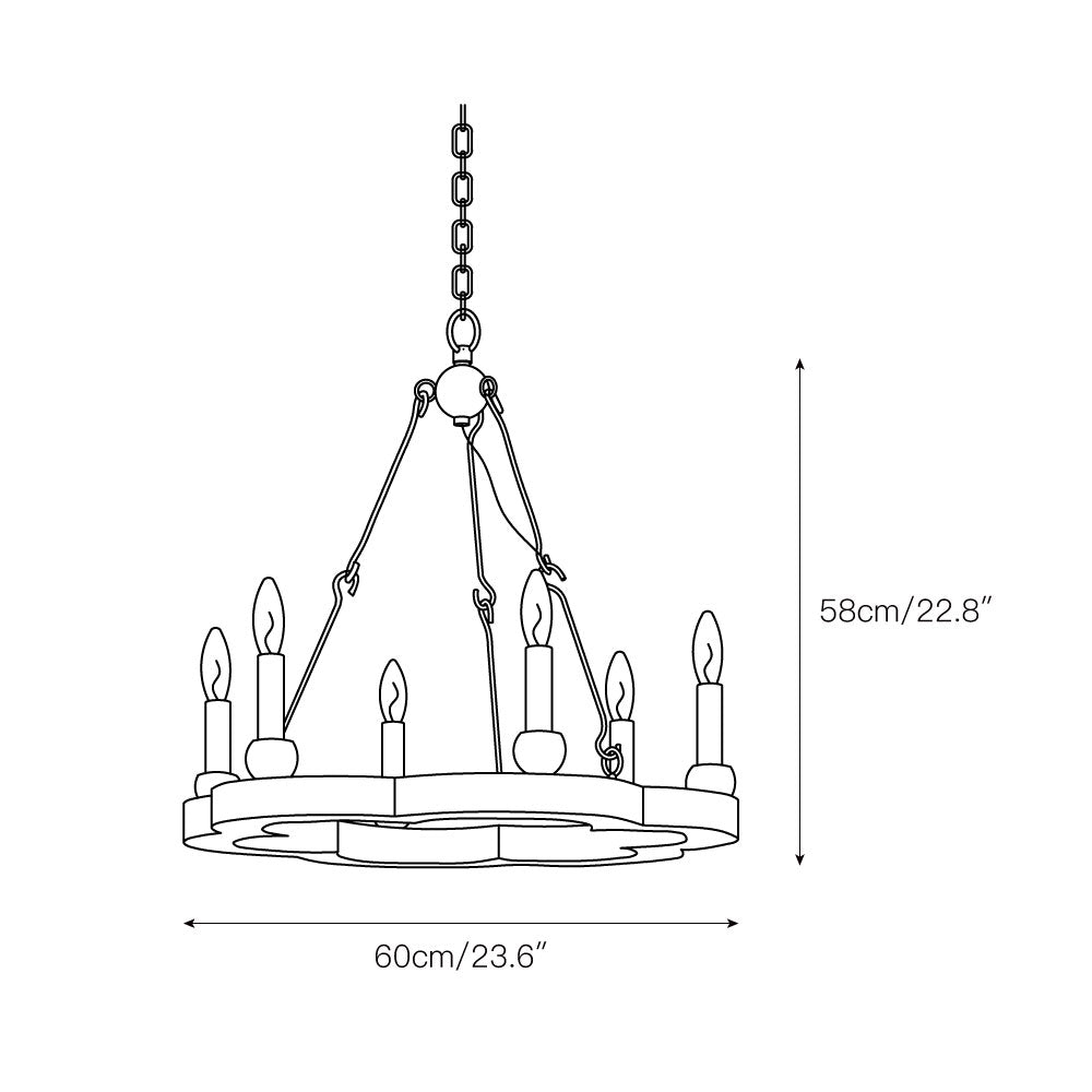 Venezia Wood Wheel Chandelier - view 3