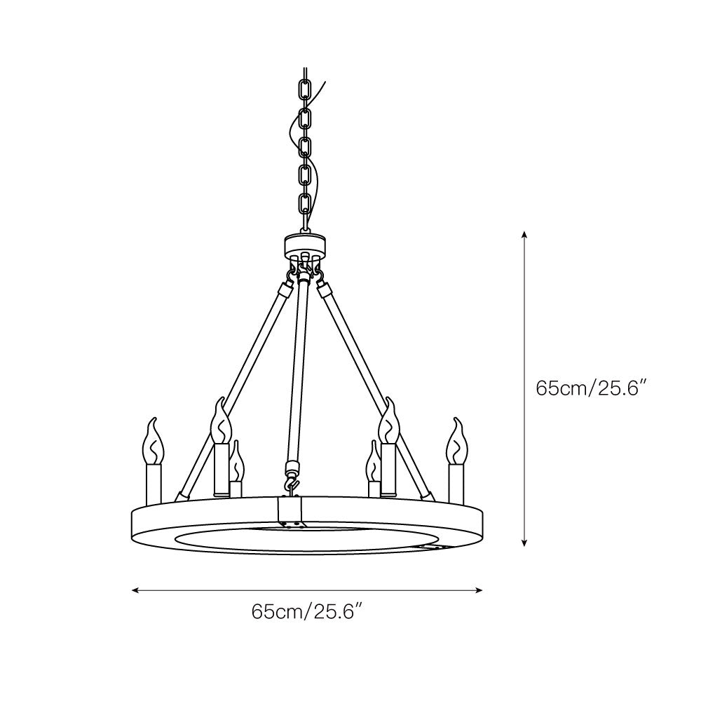 Venezia Wood Wheel Chandelier - view 4