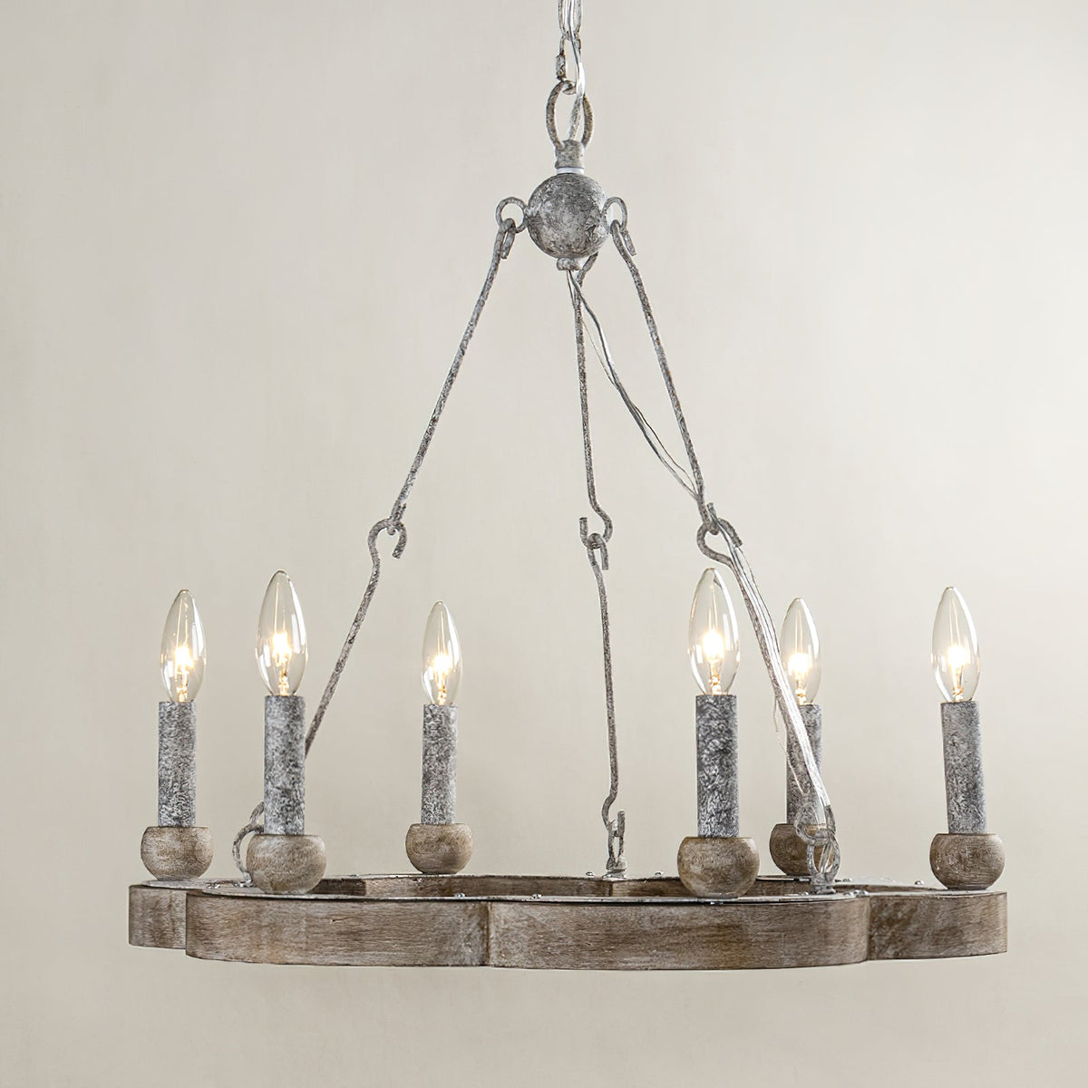 Venezia Wood Wheel Chandelier - view 21