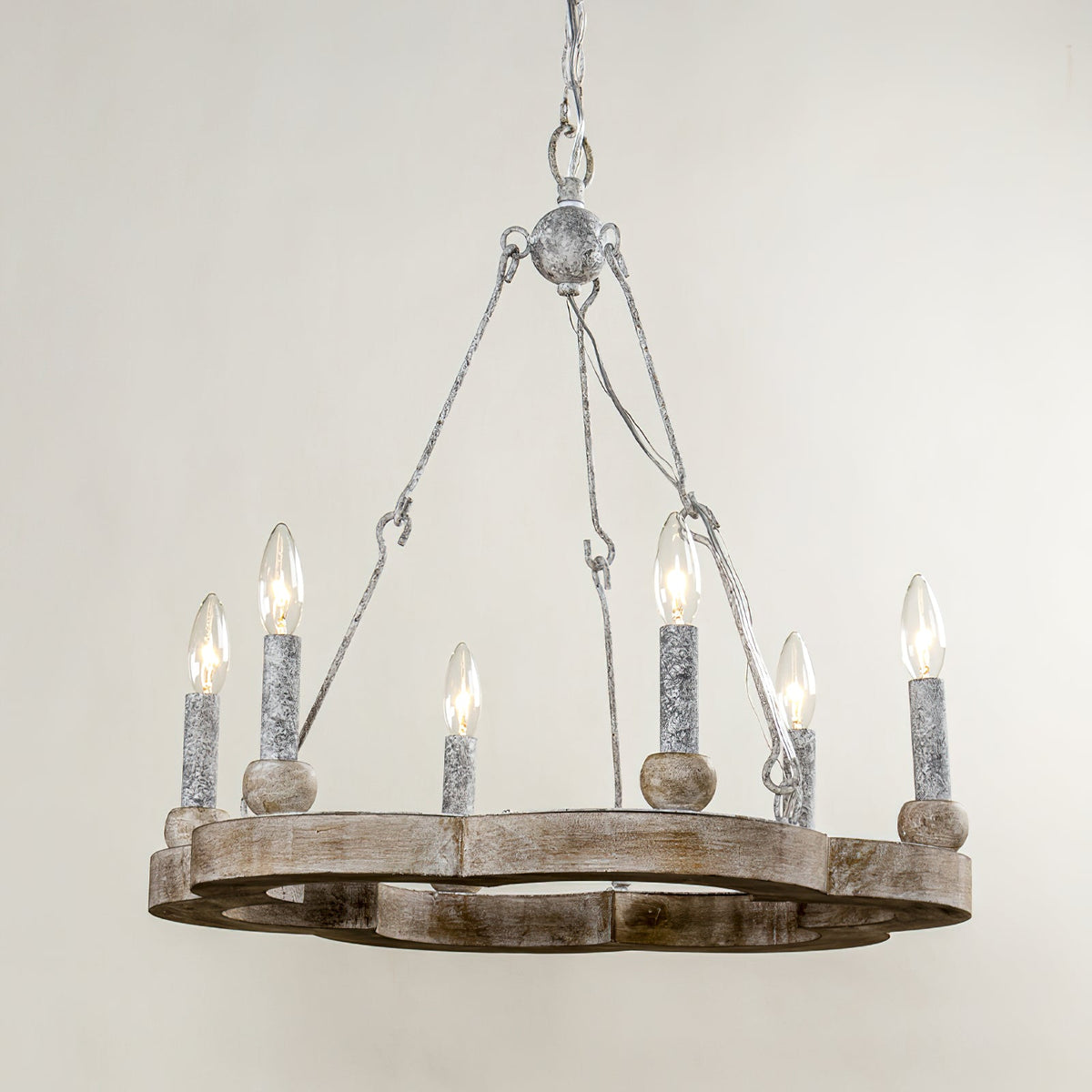 Venezia Wood Wheel Chandelier - view 22