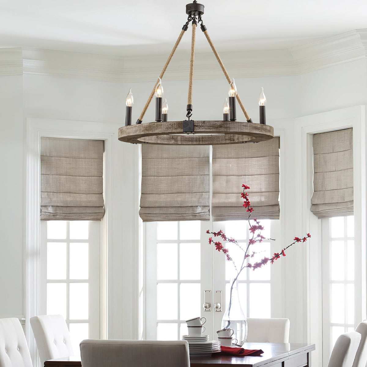 Venezia Wood Wheel Chandelier - view 18