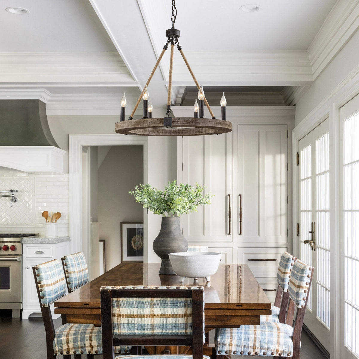 Venezia Wood Wheel Chandelier - view 17