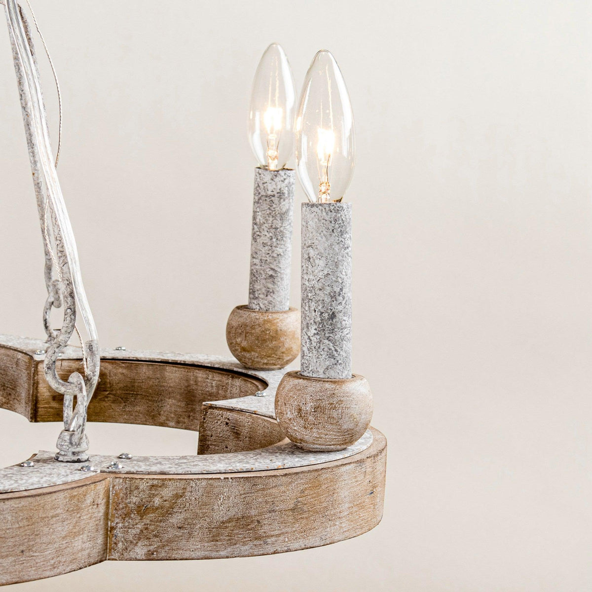 Venezia Wood Wheel Chandelier - view 27