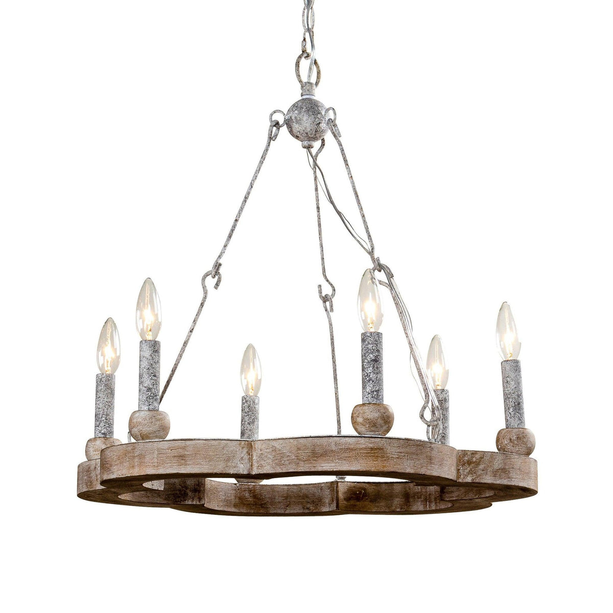 Venezia Wood Wheel Chandelier - view 20