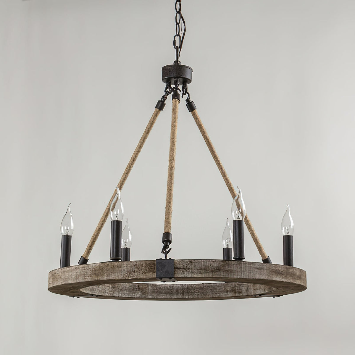 Venezia Wood Wheel Chandelier - view 31