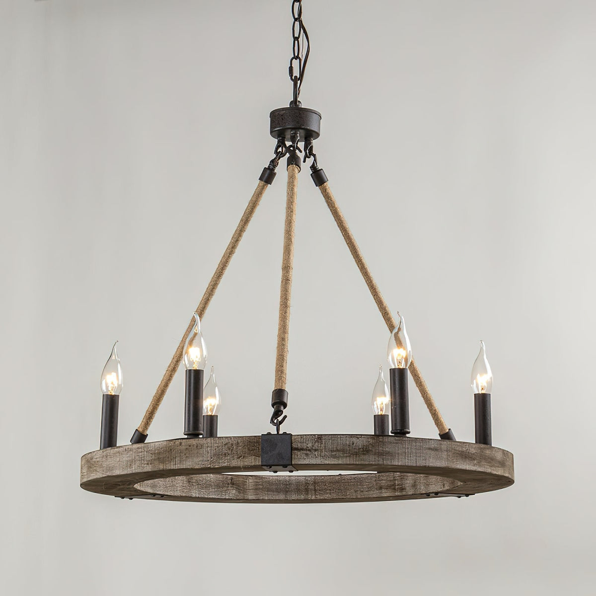 Venezia Wood Wheel Chandelier - view 32
