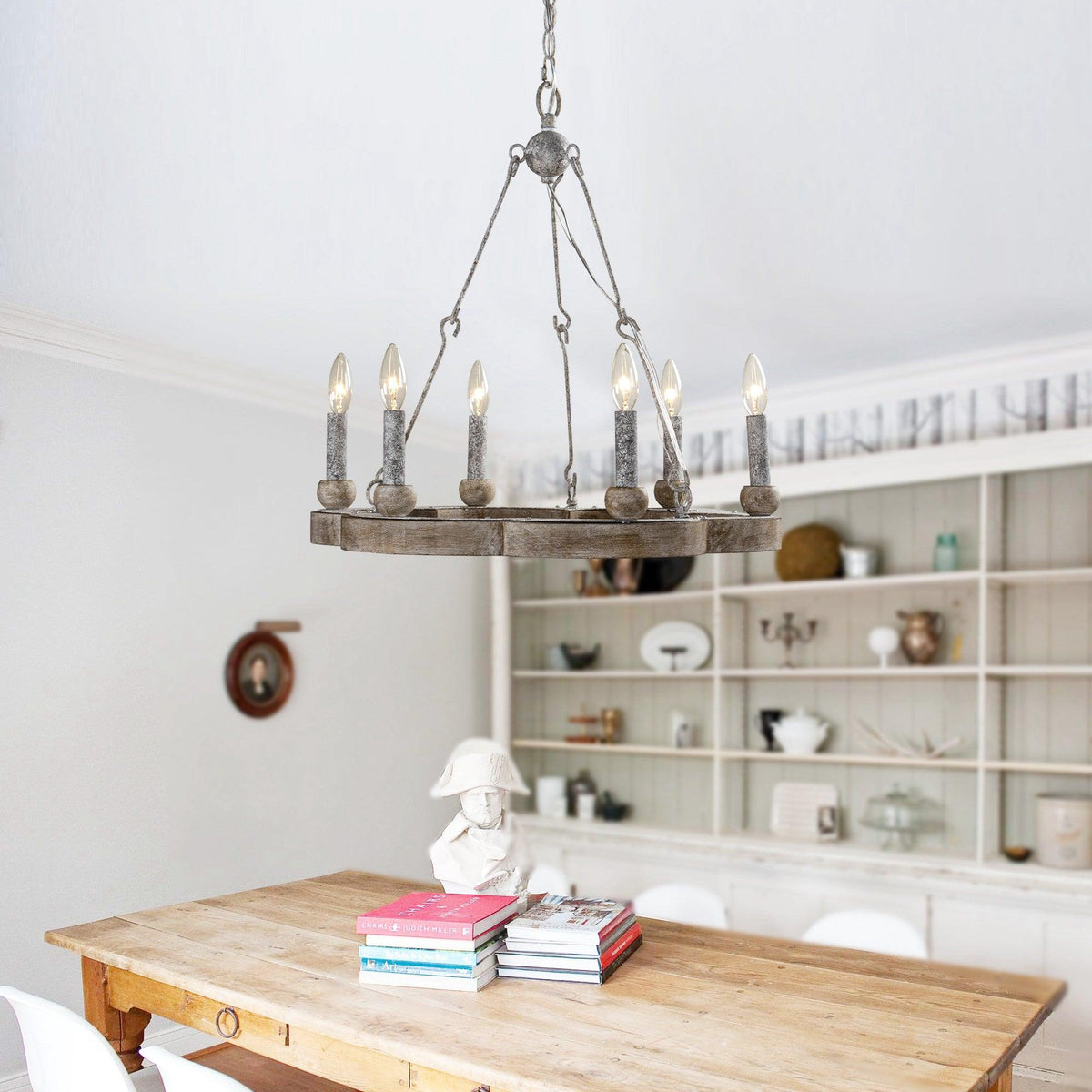 Venezia Wood Wheel Chandelier - view 11