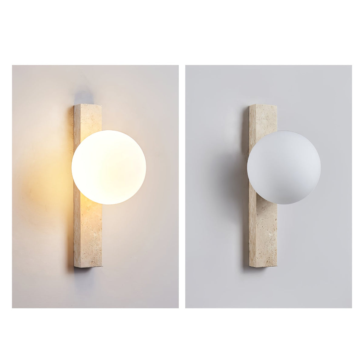 Vertical Travertine Wall Sconce