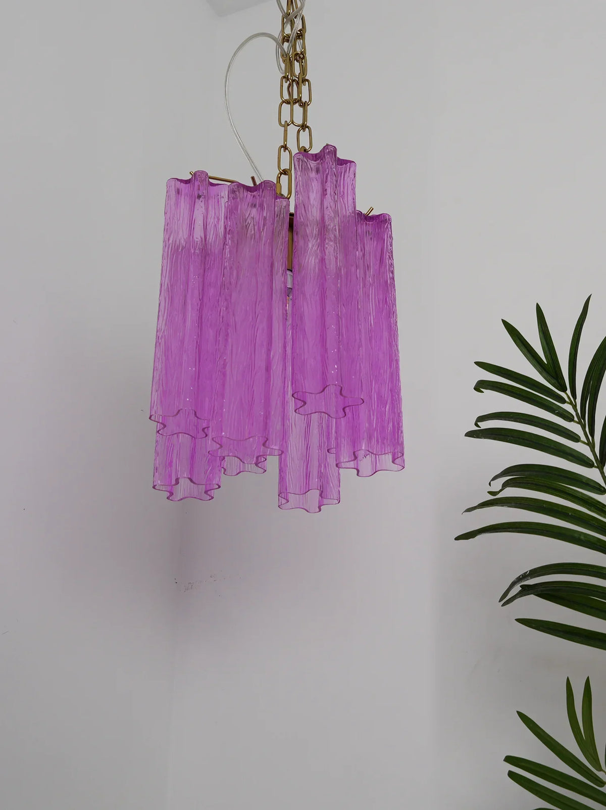 Vintage Amethyst Murano Glass Chandelier - view 5