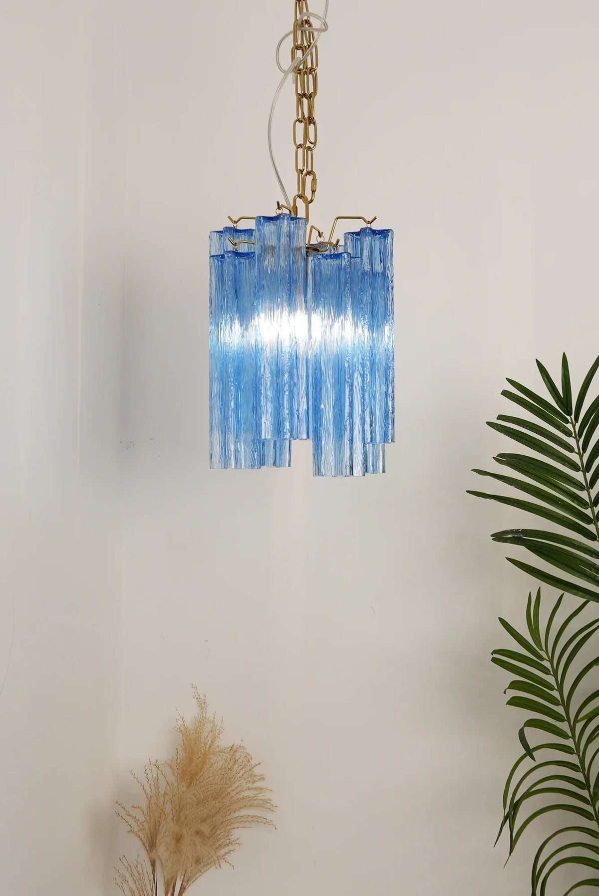 Vintage Blue Murano Glass Chandelier - view 7