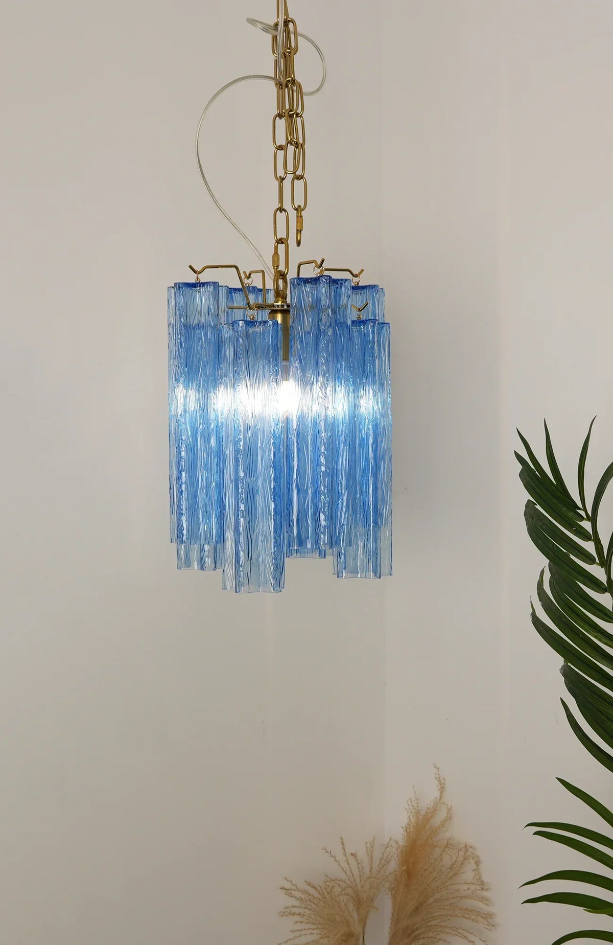 Vintage Blue Murano Glass Chandelier - view 3