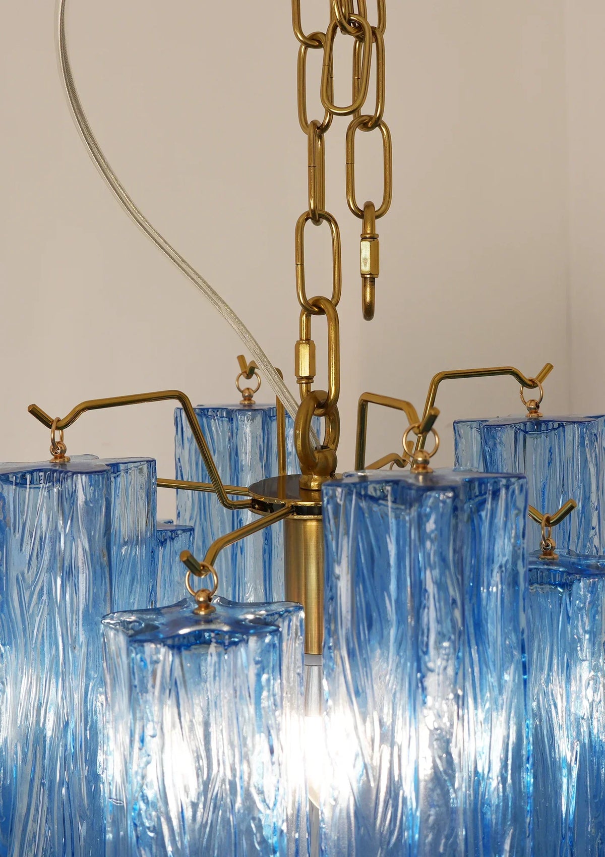 Vintage Blue Murano Glass Chandelier - view 16