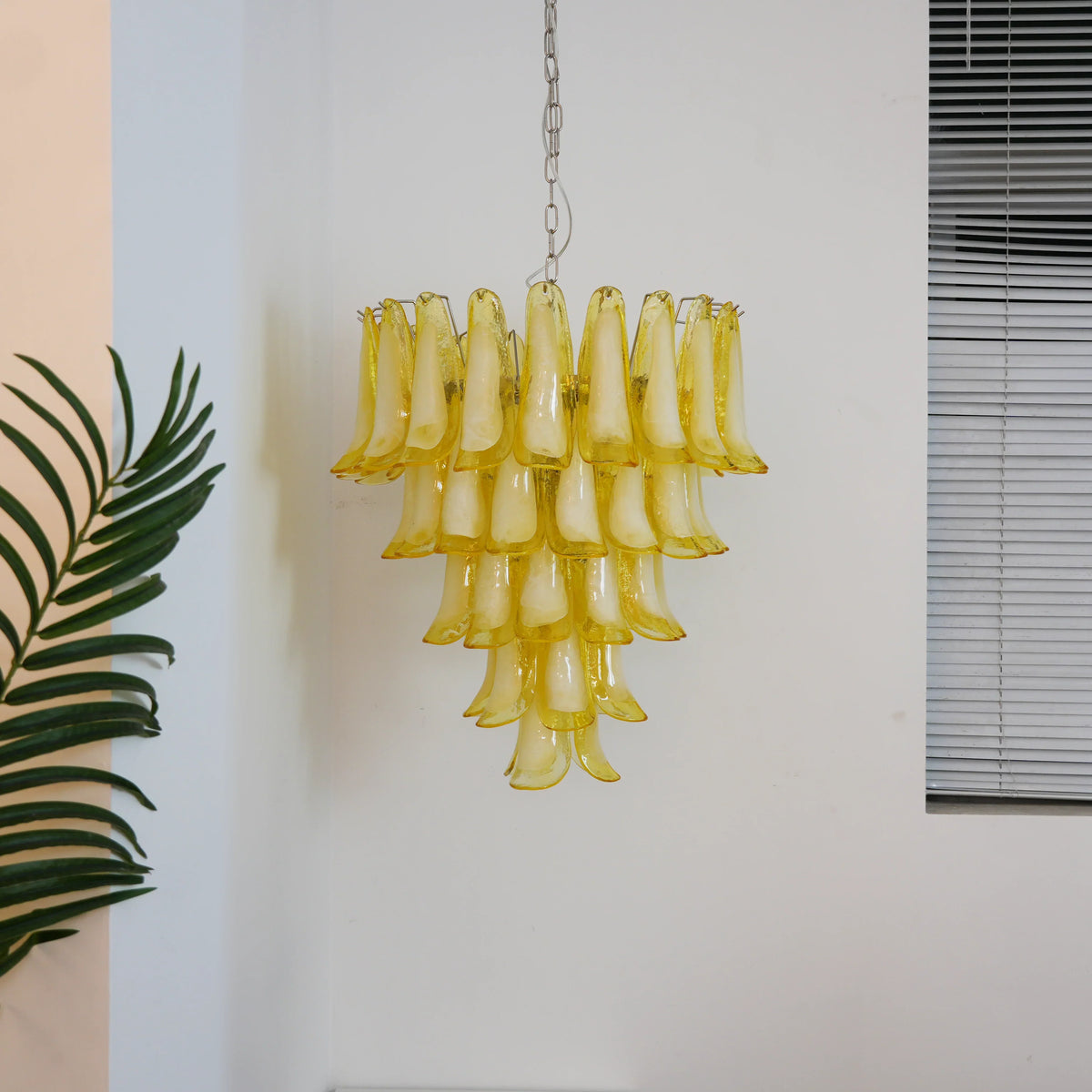 Vintage Caramel Murano Glass Petals Chandelier - view 3