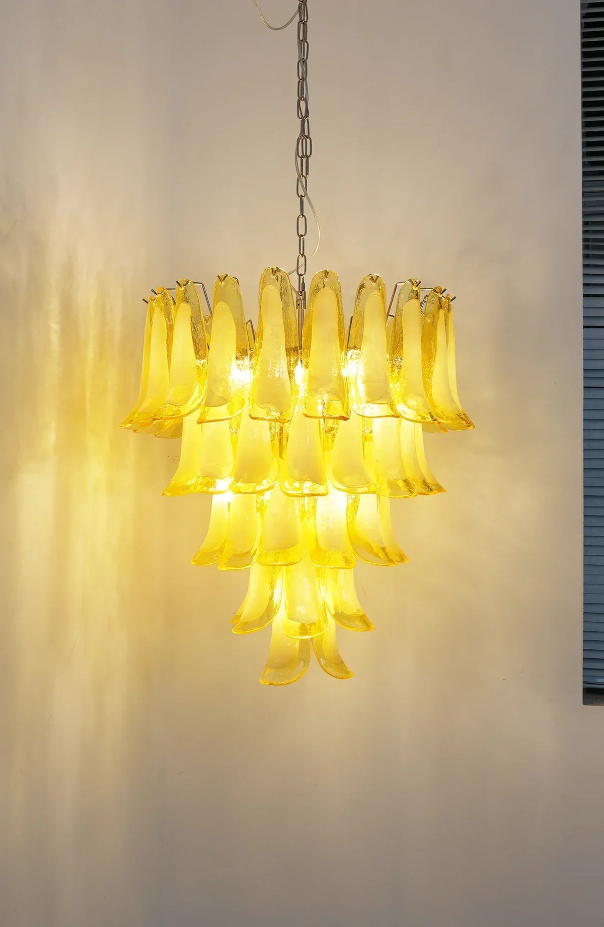 Vintage Caramel Murano Glass Petals Chandelier - view 7