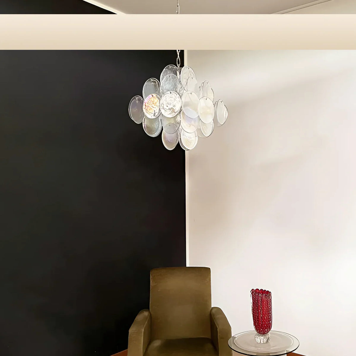Vintage Murano Iridescent Disks Chandelier - view 11