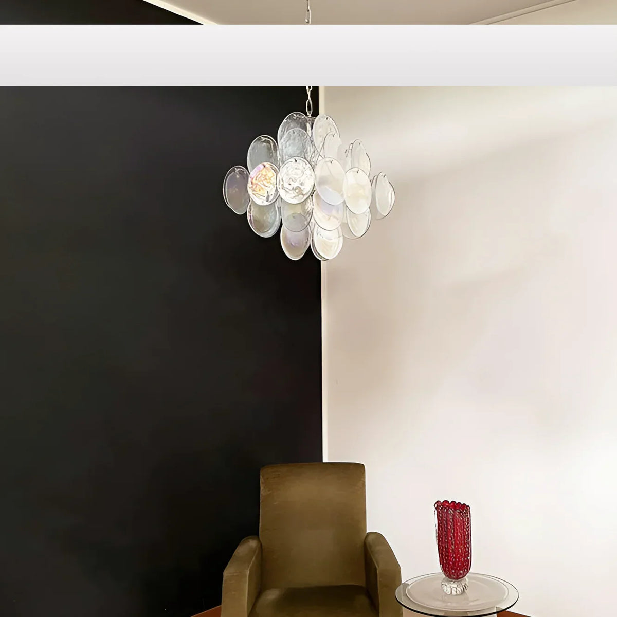 Vintage Murano Iridescent Disks Chandelier - view 12