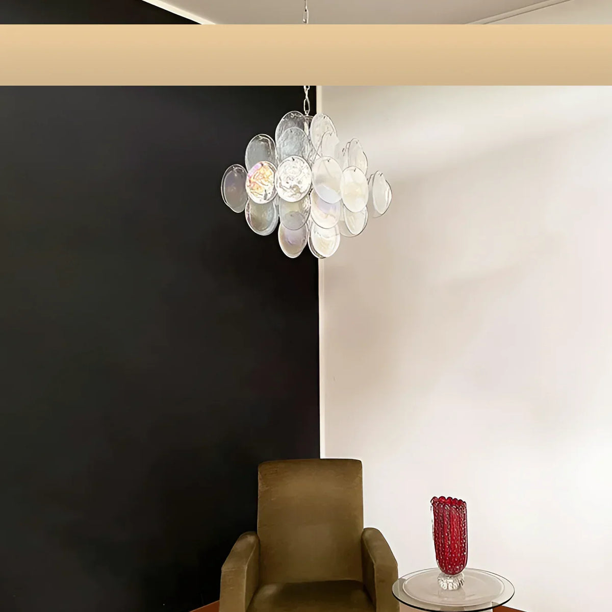 Vintage Murano Iridescent Disks Chandelier - view 13