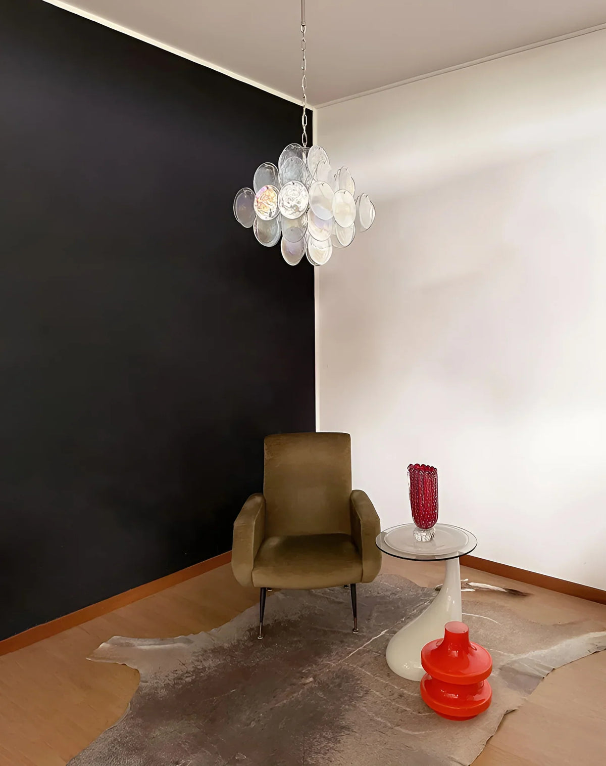 Vintage Murano Iridescent Disks Chandelier - view 4