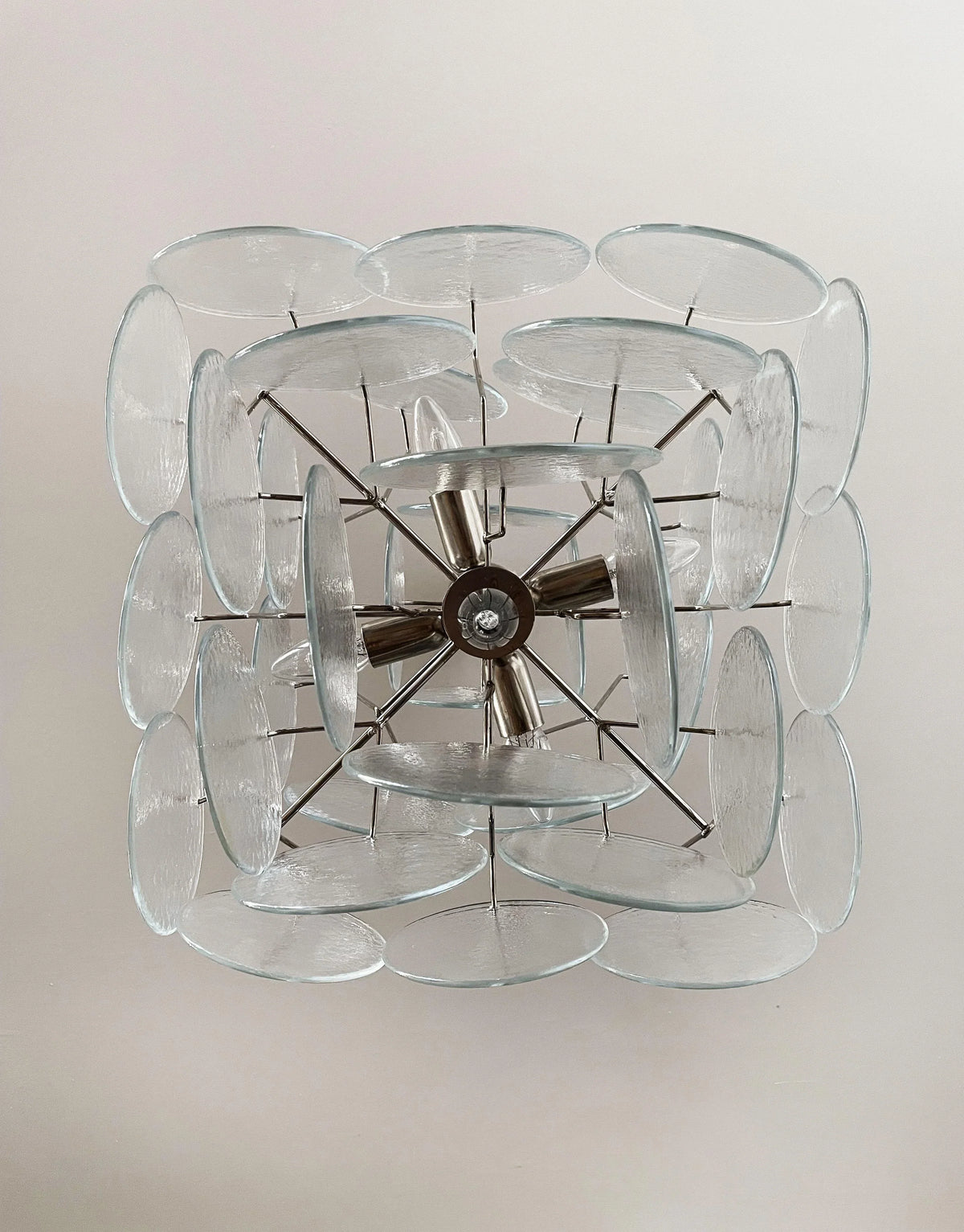 Vintage Murano Iridescent Disks Chandelier - view 15