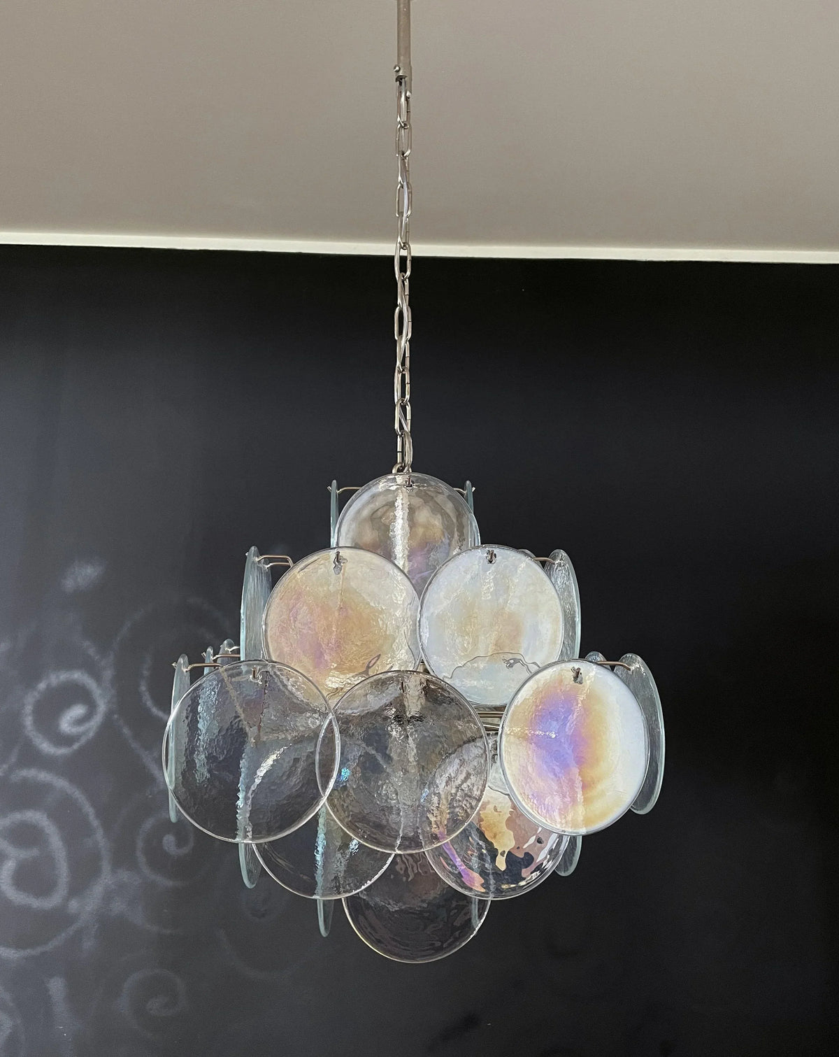 Vintage Murano Iridescent Disks Chandelier - view 10