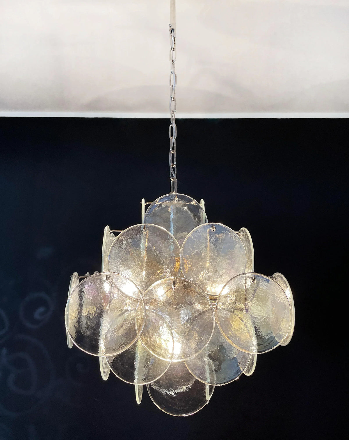 Vintage Murano Iridescent Disks Chandelier - view 9