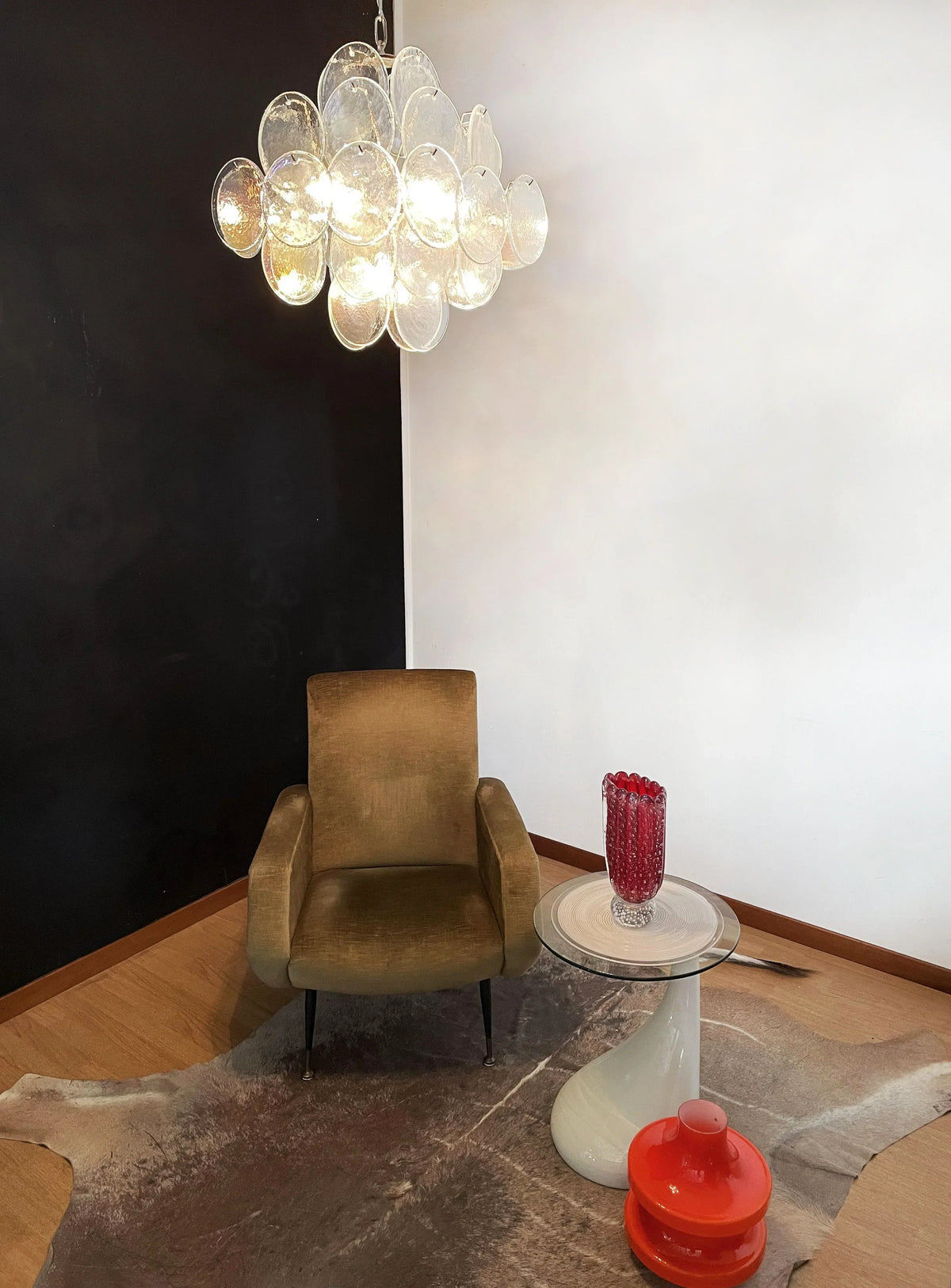 Vintage Murano Iridescent Disks Chandelier - view 6