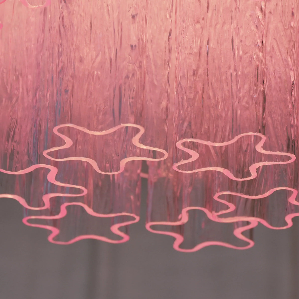 Vintage Murano Pink Glass Ceiling Light