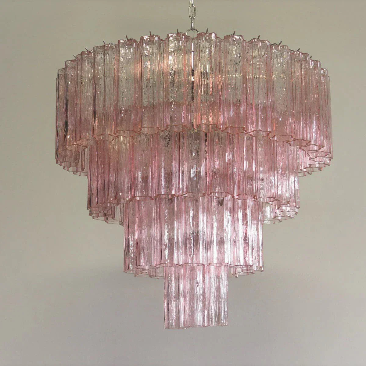 Vintage Murano Pink Glass Chandelier - view 9