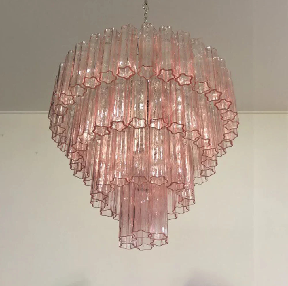 Vintage Murano Pink Glass Chandelier - view 11