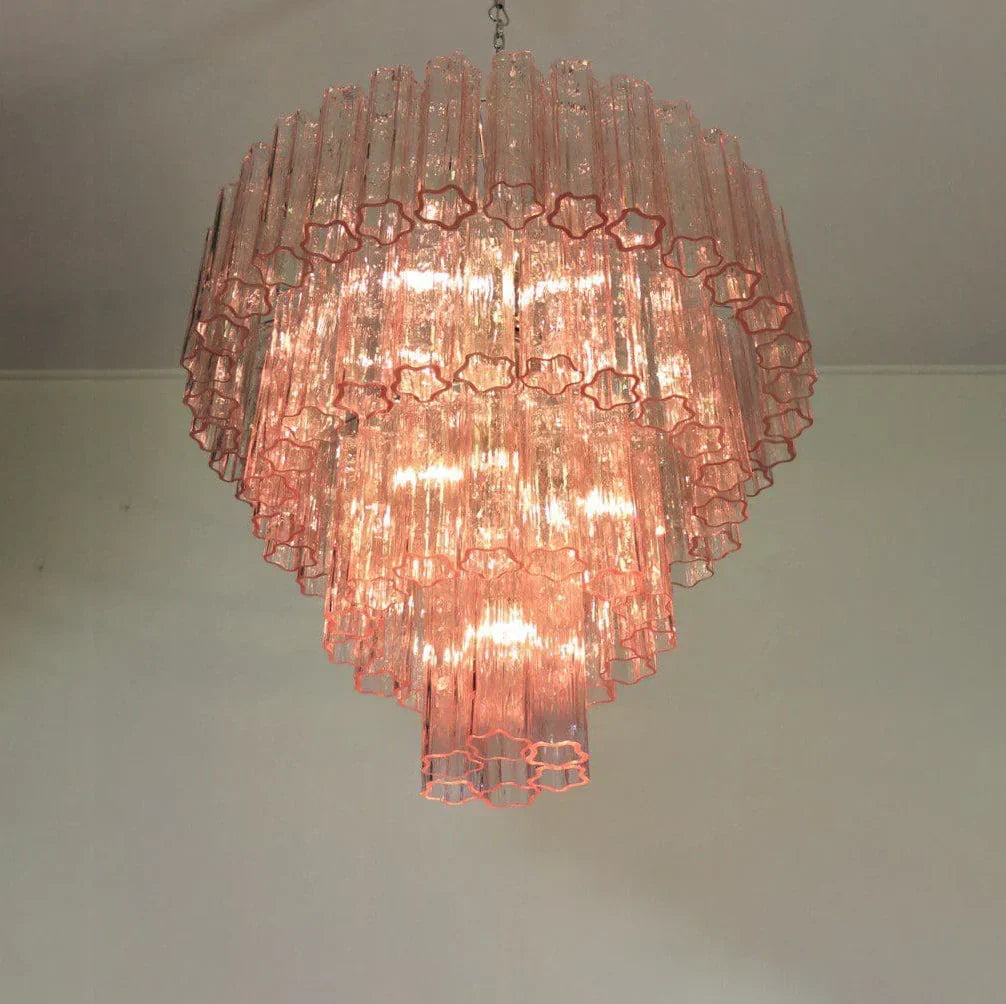 Vintage Murano Pink Glass Chandelier - view 10