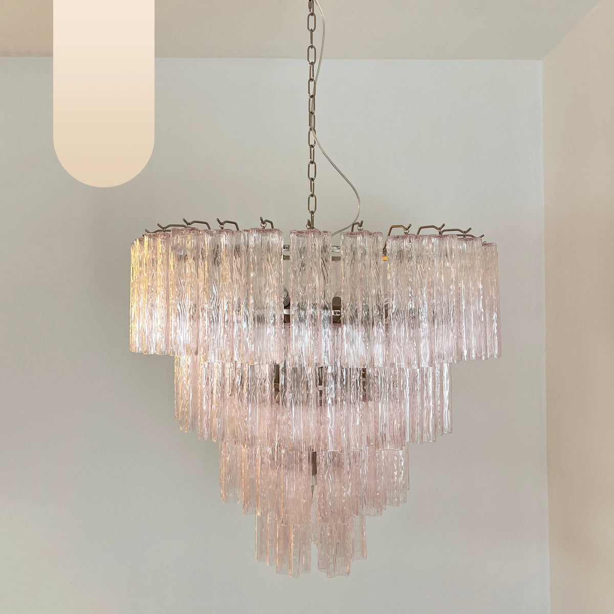 Vintage Murano Pink Glass Chandelier - view 15