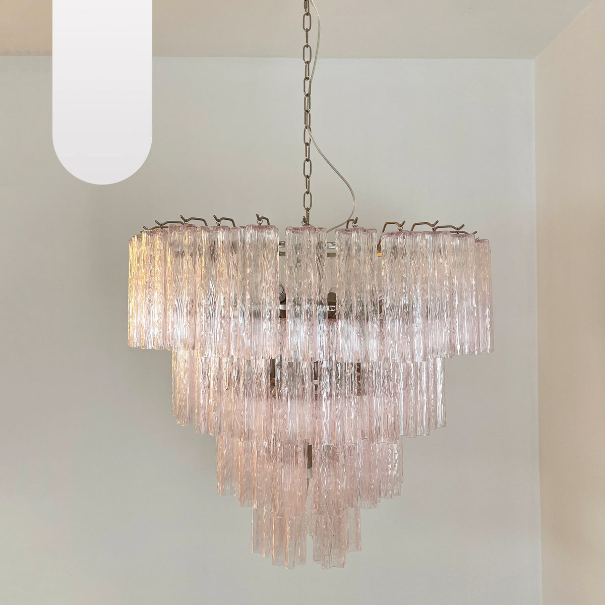 Vintage Murano Pink Glass Chandelier - view 16