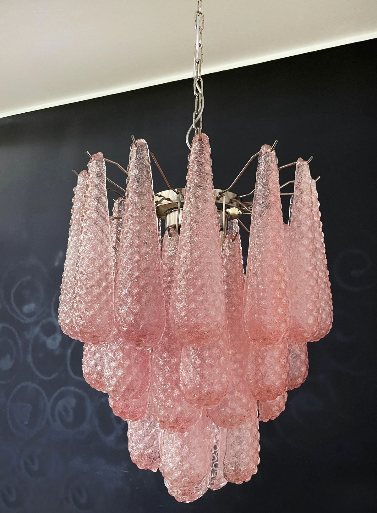 Vintage Murano Pink Glass Petals Chandelier 1 - view 12