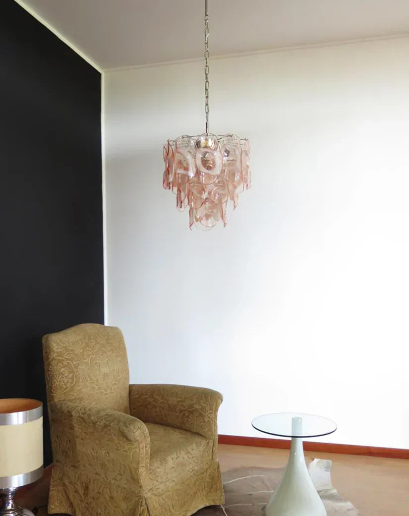 Vintage Murano Pink Glasses Chandelier - view 4