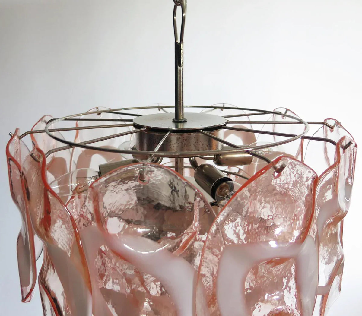 Vintage Murano Pink Glasses Chandelier - view 12