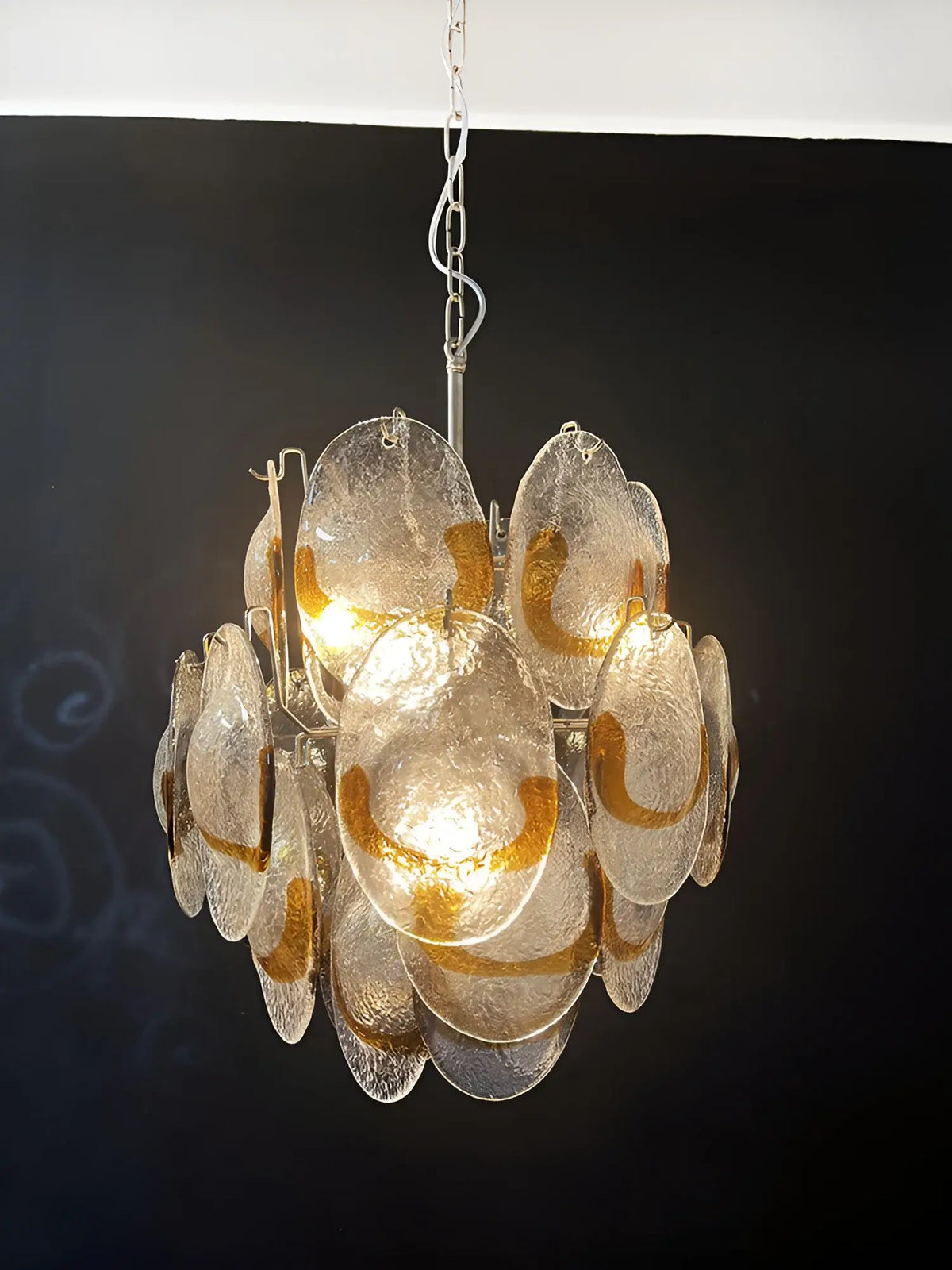 Vintage Murano Transparent Amber Chandelier - view 16