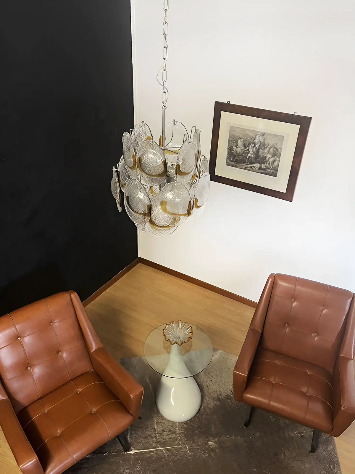 Vintage Murano Transparent Amber Chandelier - view 11